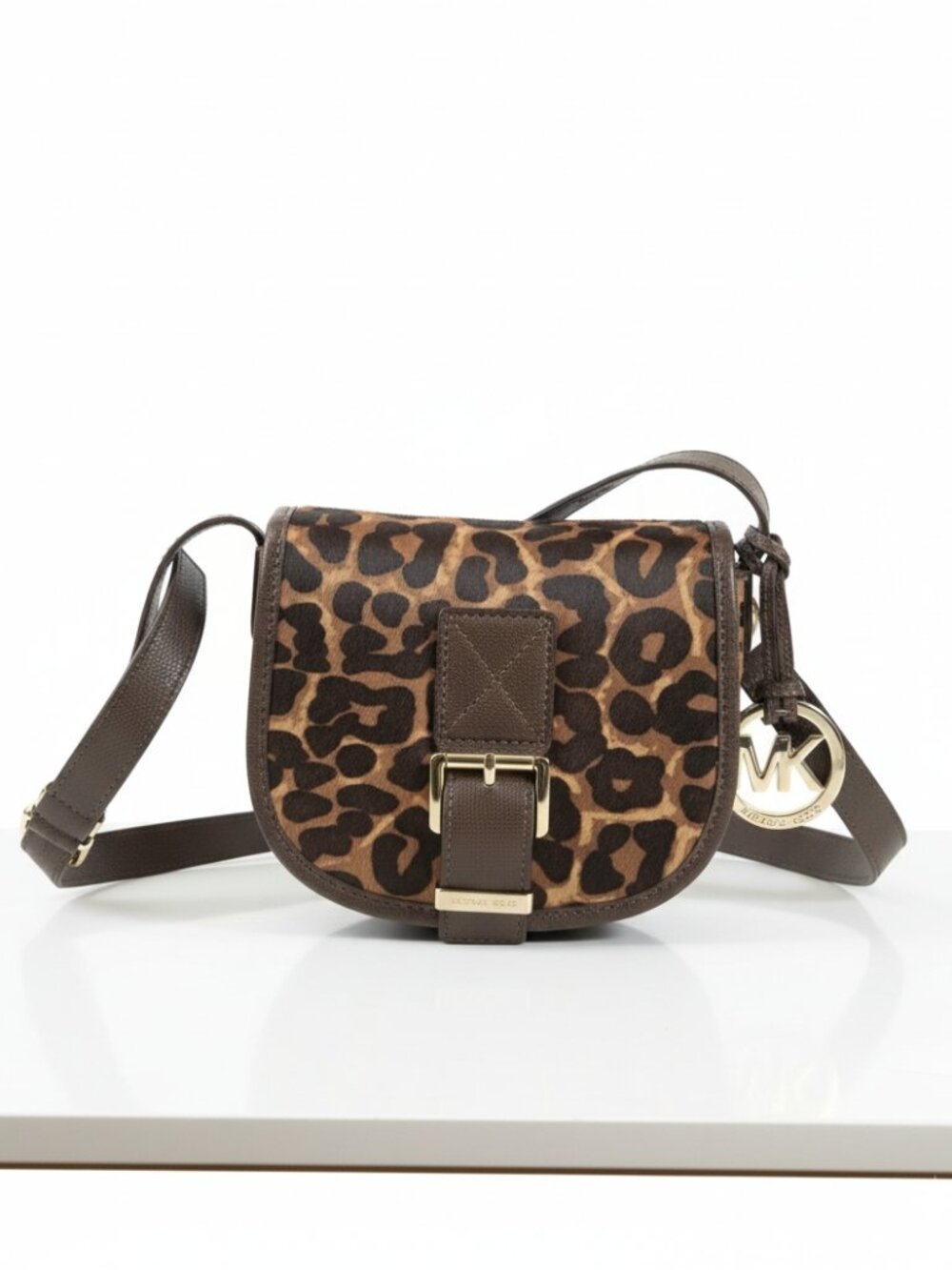 Michael Kors* STANTHORPE LEOPARD* Calf Hair Saddle Bag-Full Boutique Set